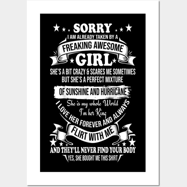 Sorry I Am Already Taken By Awesome Girl Valentine Day Wall Art by Buleskulls 